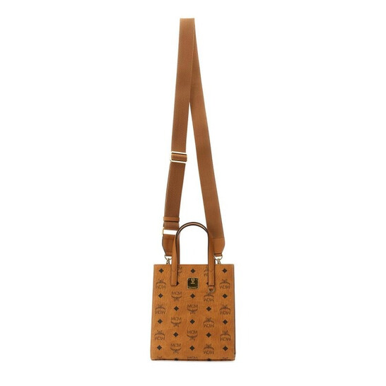 MCM Mini Aren Tote Bag In Visetos Cognac MMTAAKC02CO