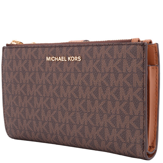 財布・小物その他 Michael Kors WALLET (32F1GJ6D0B BROWN) Michael Kors Acorn/Borwn Ladies Adele Logo Smartphone
