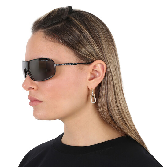 Michael Kors Aix Dark Grey Solid Mirrored Rectangular Ladies