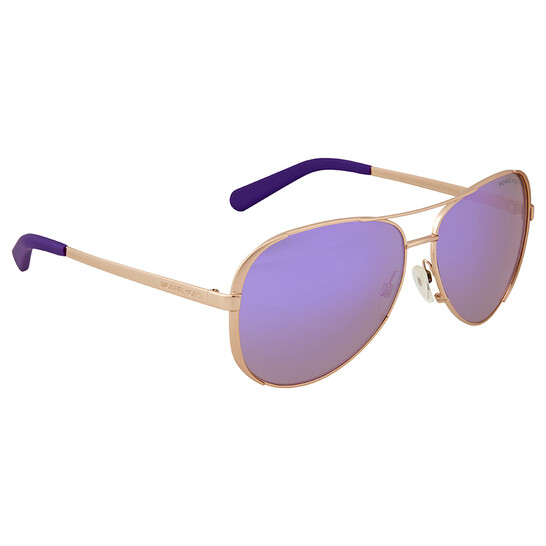 Michael Kors Chelsea Purple Mirror Pilot Ladies Sunglasses  display picture 1