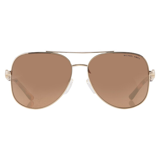 Michael Kors Chianti Gold Mirror Pilot Ladies Sunglasses