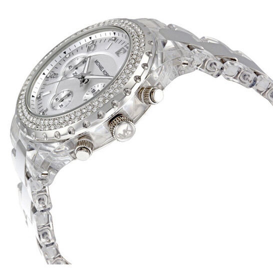 Michael Kors Clear Plastic and Silver-tone Chronograph  display picture 3