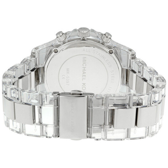 Michael Kors Silver Women’s Clear Acrylic Watch Michael Kors Clear Plastic and Silver-tone Chronograph  main image 4