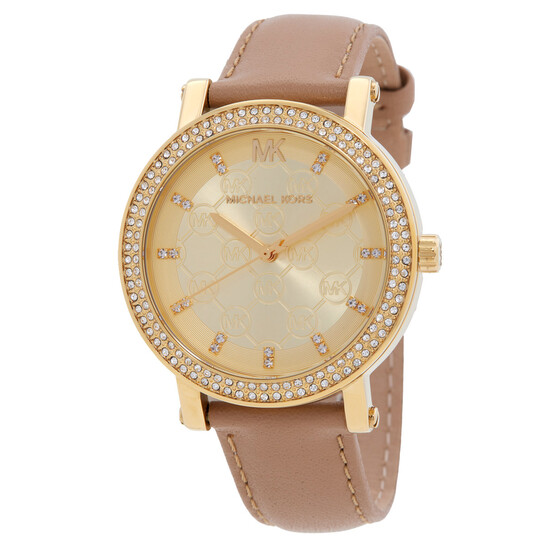 Michael Kors Corey Quartz Crystal Gold Dial Ladies Watch MK2986