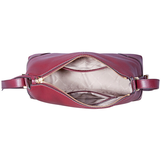 Michael Kors Crosby Medium Pebbled Leather Messenger Bag Oxblood