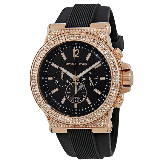腕時計　MICHAEL KORS Michael Kors Dylan Black Dial Ladies Chronograph Crystal