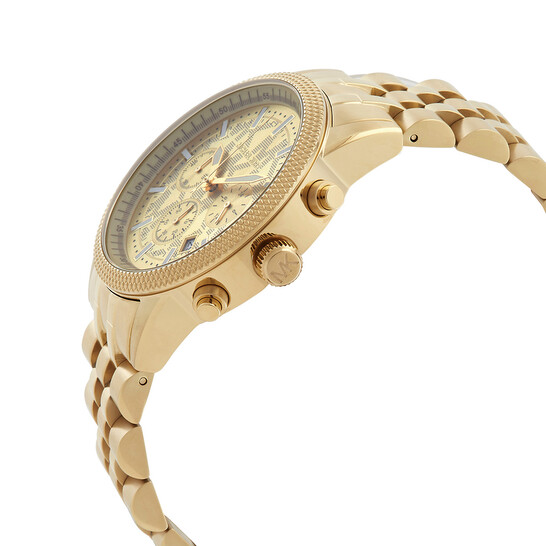 Michael Kors Hutton Chronograph Quartz Gold Dial Men's Watch