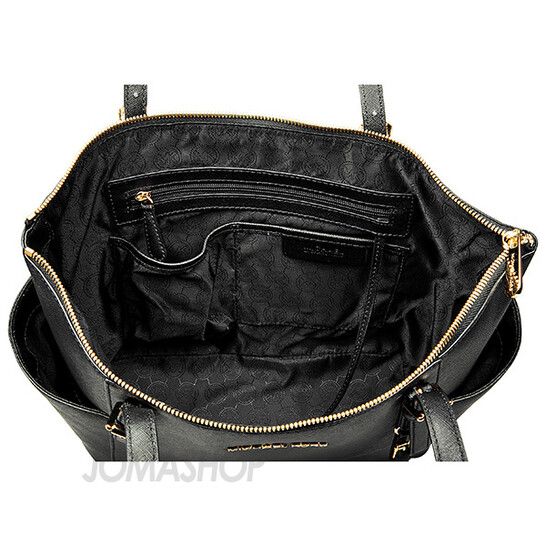 MICHAEL KORS 30F2GTTT8L 001 ブラック JET SET ITEM ZIP TOTE Michael Kors Signature Jet Set Large Logo Top-Zip Tote Bag