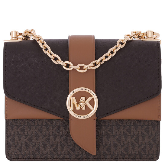 Anna 美品MICHAEL KORS Marilyn Small Color-Block Saffiano Leather Crossbody Bag