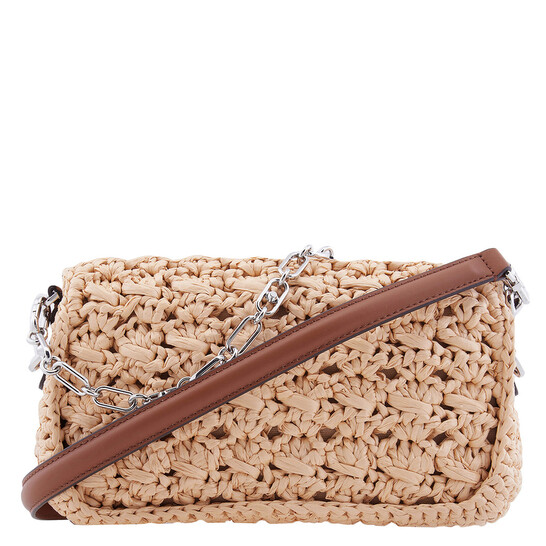 Michael Kors Ladies Parker Medium Woven Straw Shoulder Bag