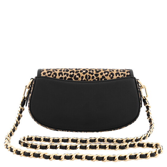 Michael Kors Leopard Pattern Logo Padlock Small Shoulder Bag