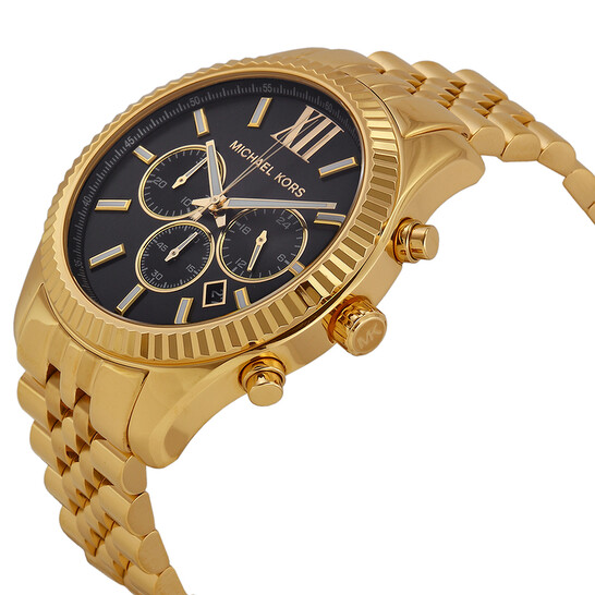 Michael Kors Lexington Chronograph Black Dial Men display picture 2