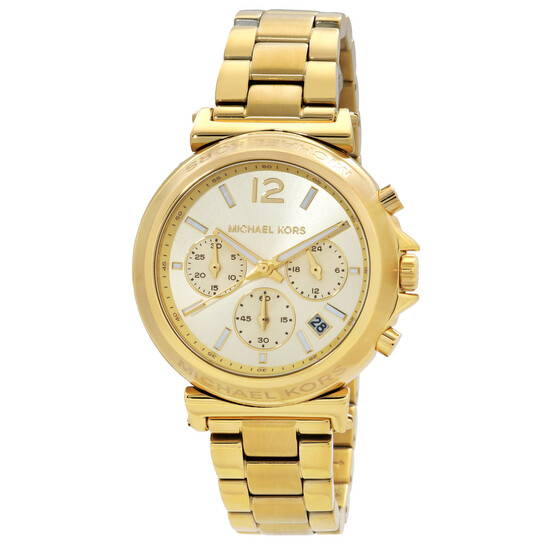 Michael Kors Maren Chronograph Quartz Gold Dial Ladies Watch