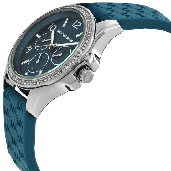 Michael Kors Watch Blue w/ Swarovski Crystal Michael Kors Everest Chronograph Blue Dial Silver Steel  main image 2