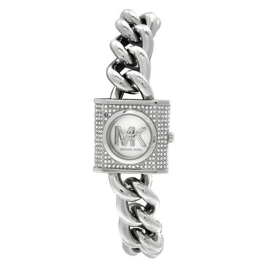 Michael Kors Mk Chain Lock White Dial Ladies Watch MK4718 Michael Kors Mk Chain Lock White Dial Ladies Watch MK4718 - 546x546