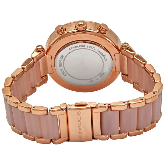 美品⭐︎ マイケルコース MK-5896 PARKER ローズゴールド 腕時計 Parker Rose Gold-Tone Blush Acetate Watch | Michael Kors [US]
