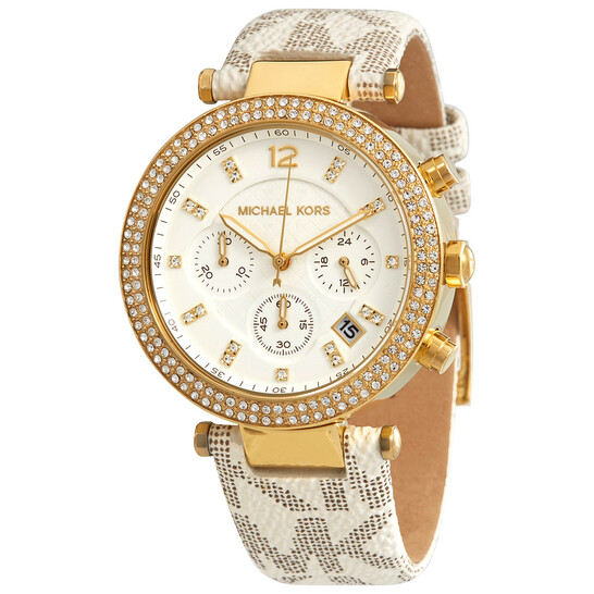 Michael Kors Parker Chronograph Quartz Crystal White Dial  display picture 3