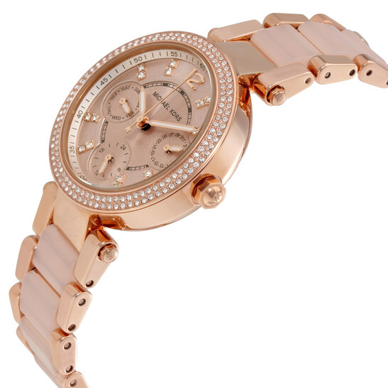Michael Kors Parker Mini Multi-Function Rose Dial Ladies