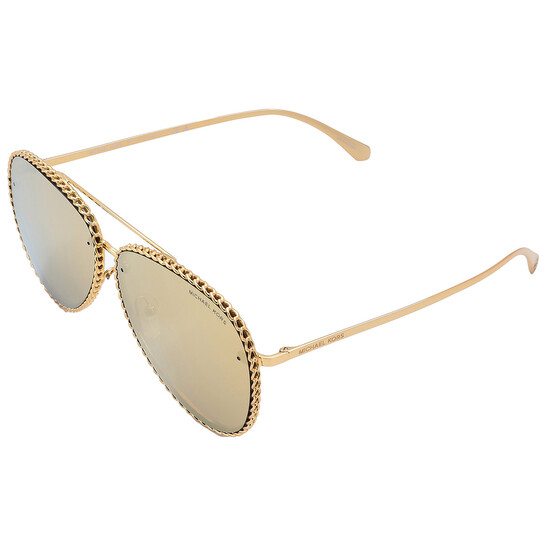 Michael Kors Portofino Gold Mirror Pilot Ladies Sunglasses  display picture 1