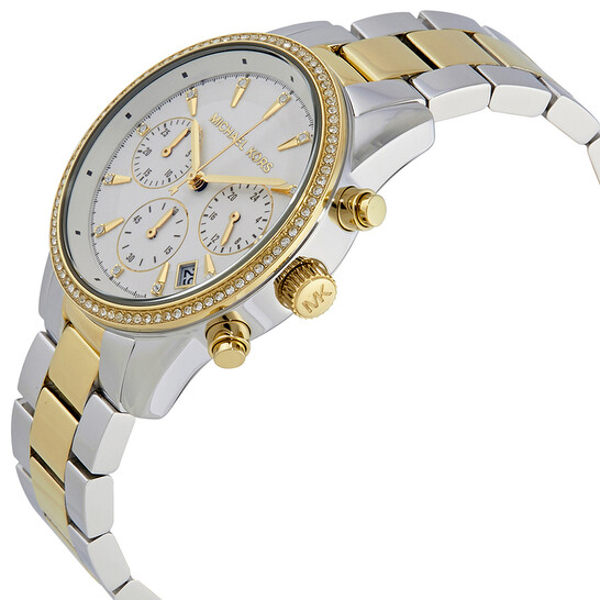 Michael Kors Ritz Chronograph Crystal White Dial Ladies Watch MK6474 - 546x546 Image #2