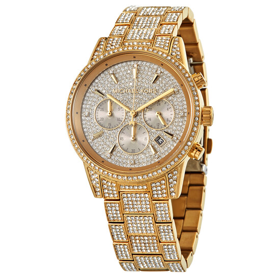 Michael Kors Ritz Chronograph Quartz Crystal Pave Ladies  display picture 2