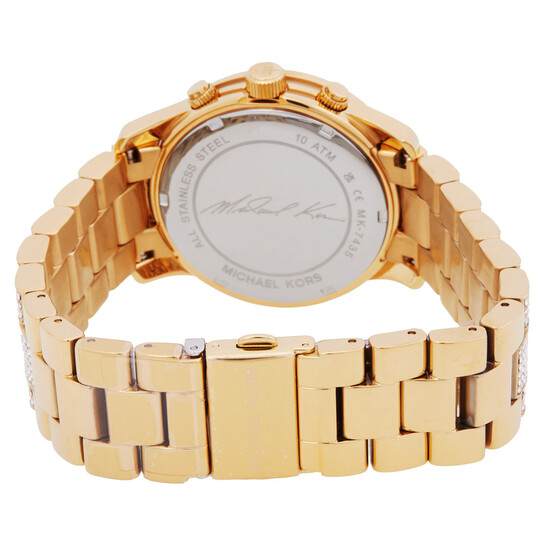 Michael Kors Runway Pave Chronograph Quartz Gold Dial Ladies  display picture 2