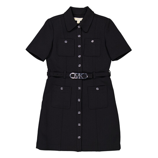 Michael Kors Stretchy Crepe Short Sleeve Belted Utility Dress, Size 2 - 546x546 Image #6