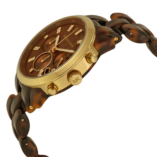 Michael Kors Tortoise Acrylic Brown Dial Ladies Watch MK5216  display picture 1