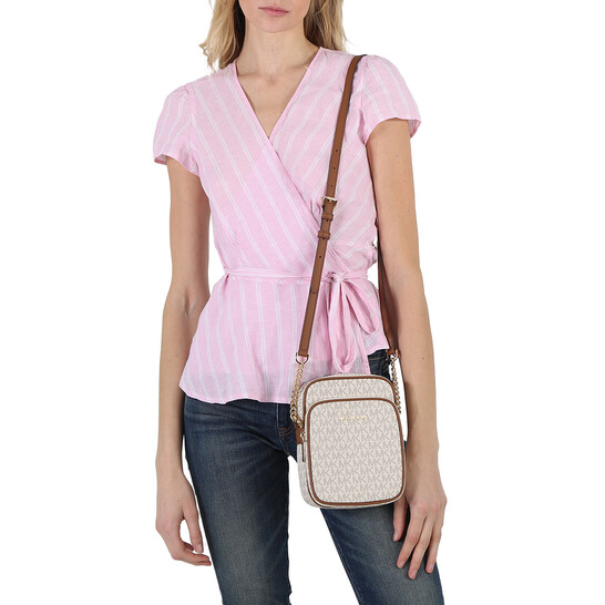 Michael Kors Vanilla Signature Logo Jet Set Travel Medium