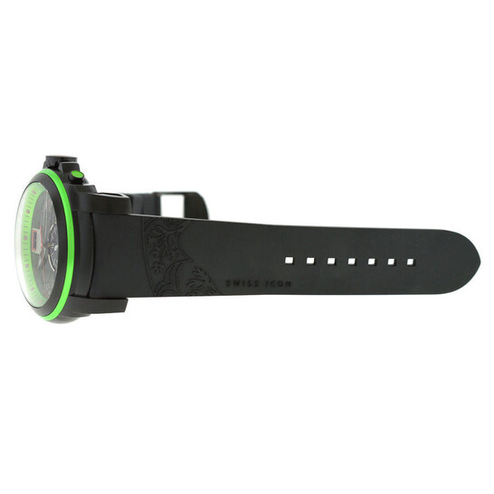 Montre Homme Michel Jordi Mega Icon Magic Noire - Quartz Suisse - Cadran Noir 45 Mm - Occasion Comme Neuve