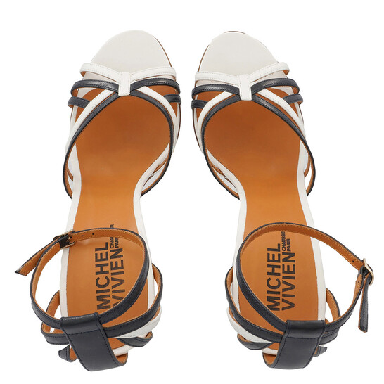 Michel Vivien Ladies Navy Blue Phocea High Heel Sandals, Brand
