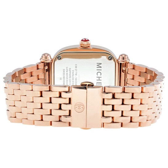 Authentic MICHELE CABER MOTHER OF PEARL Dial DIAMOND Bezel ROSE Gold  WATCH Michele Caber Topaz Rose Gold Diamond Watch MW16A36B5963  main image 2