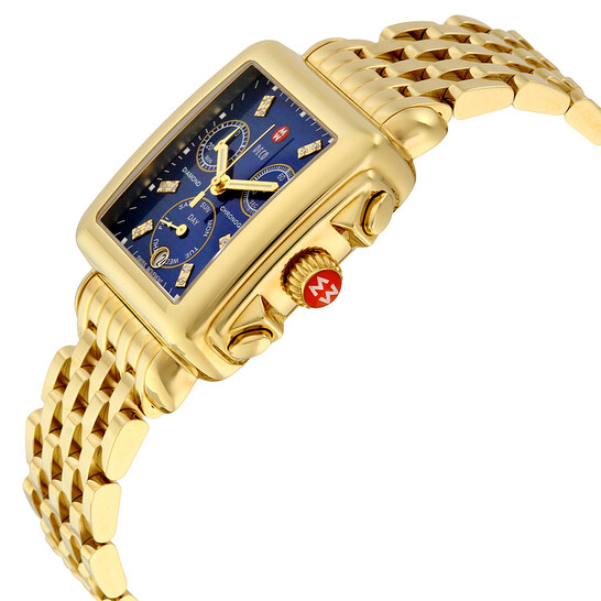 Michele Deco Chronograph Blue Mother of Pearl Dial Gold-plated Ladies Watch MWW06P000221 Michele Deco Chronograph Blue Mother of Pearl Dial Gold-plated Ladies Watch MWW06P000221 - 546x546 Image #2