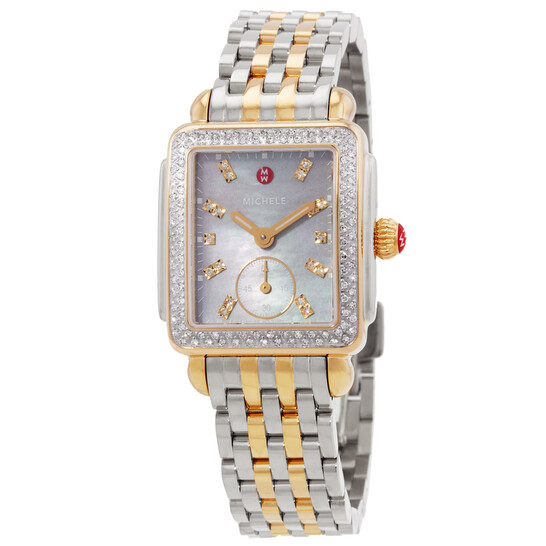 Authentic Like New Michele Deco Chronograph Diamond Dial Women\'s Watch Michele Deco Chronograph Stainless Steel Diamonds Mother-of  main image 3
