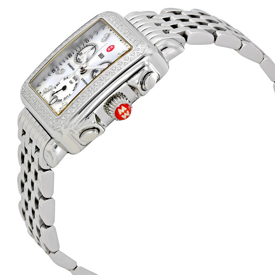 Deco Day Mother of Pearl Dial Diamond Ladies Watch Michele Deco Diamond, Mother of Pearl Women\u0027s Watch MWW06A000778