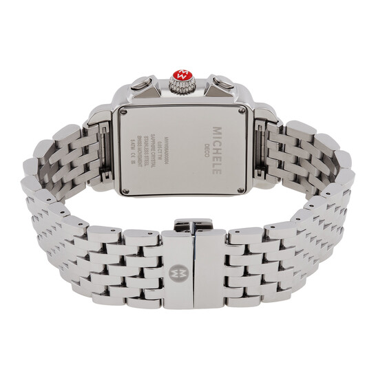 Michele Deco High Shine Chronograph Quartz Diamond Silver Dial