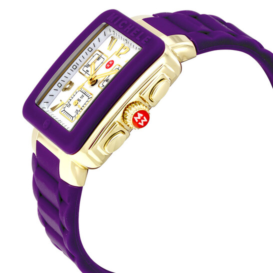 Michele Park Jelly Bean Chronograph White Enamel Dial Ladies Watch