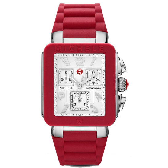 Michele Park Jelly Beans White Enamel Dial Ladies Chronograph Watch  MWW06L000011