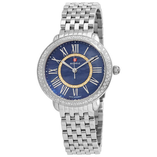 Michele Serein Mid Quartz Blue Dial Ladies Watch  display picture 2