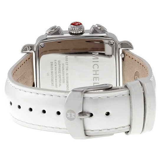 Michele Signature Deco White Mother of Pearl Dial Silver  display picture 2
