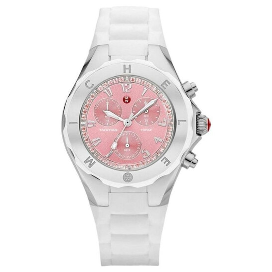 Michele Tahitan Jelly Bean Pink Dial Ladies Chronograph