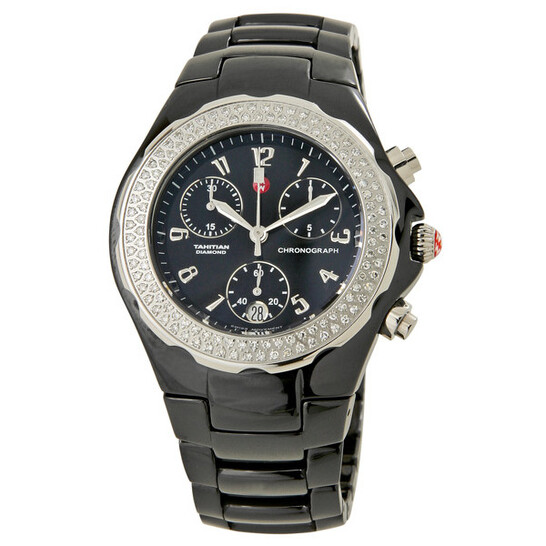 Michele Tahitian Black Ceramic Diamond Ladies Watch  display picture 1