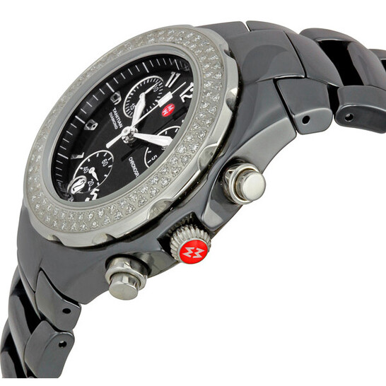 Michele Tahitian Ceramic Black Diamond Ladies Watch  display picture 2