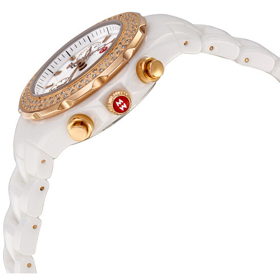 Michele Tahitian Ceramic White Diamond Rose Gold Ladies  display picture 1