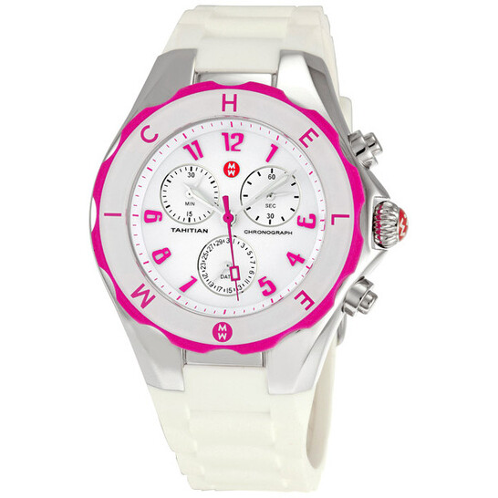 Michele Pink Tahitian White Dial Ceramic Watch​​​​​​​​ Michele Tahitian Ceramic Pink Diamond Ladies Watch  main image 3