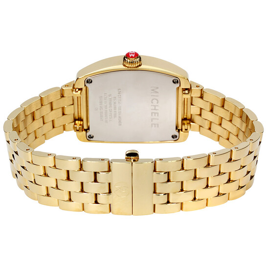 Michele Urban Mini Silver and White Guilloche Dial 18kt Gold-plated Ladies Watch MWW02A000564 - 546x546 Image #3