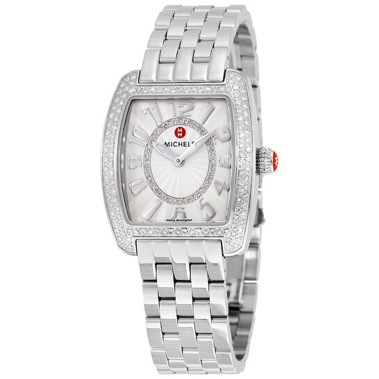 Michele Diamond Stainless Steel Urban Arabic Numbers White Dial Sapphire Crystal Genuine MICHELE Diamond Mini Urban Watch Sapphire Crystal  main image 2