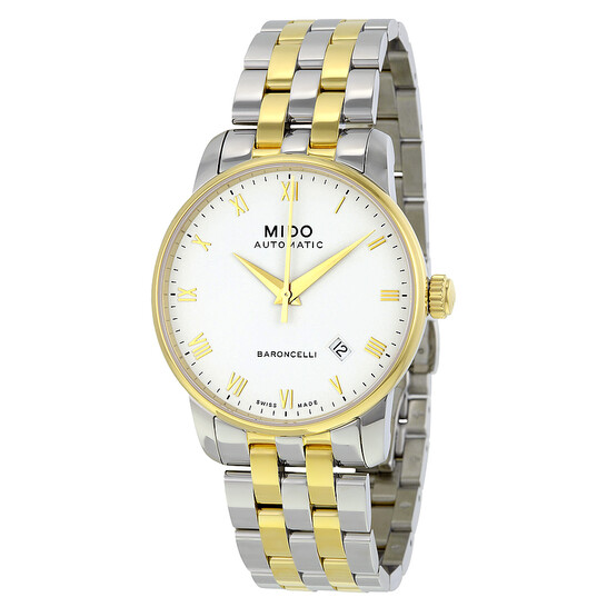 Mido Baroncelli Jubilee White Dial Two-tone Men's Watch M86009261