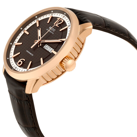 Mido Great Wall Automatic Black Dial Brown Leather Men's Watch