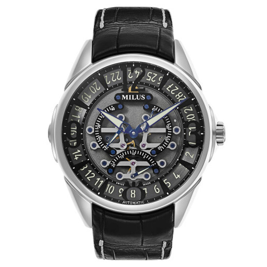 Milus Tirion TriRetrograde Automatic Grey Dial Men's Watch TIRI002